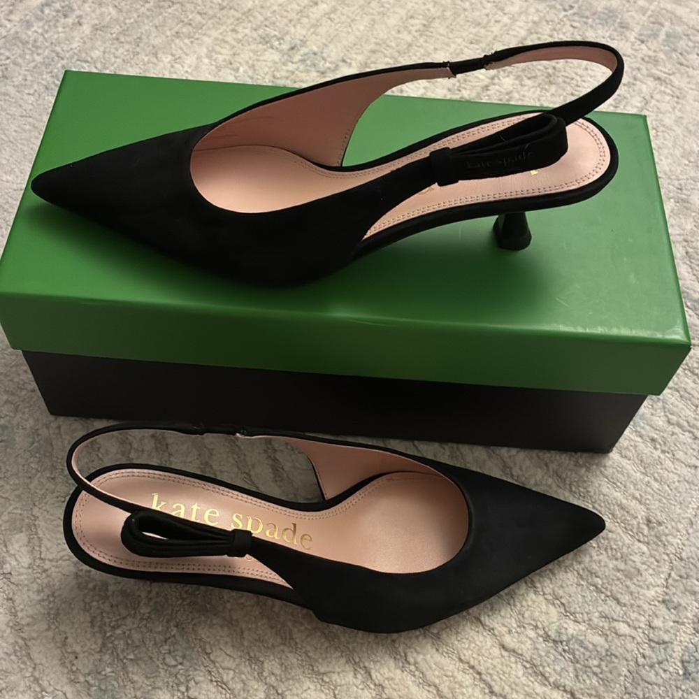 kate spade Black Pointed Slingback Pumps - Picture 2 of 9